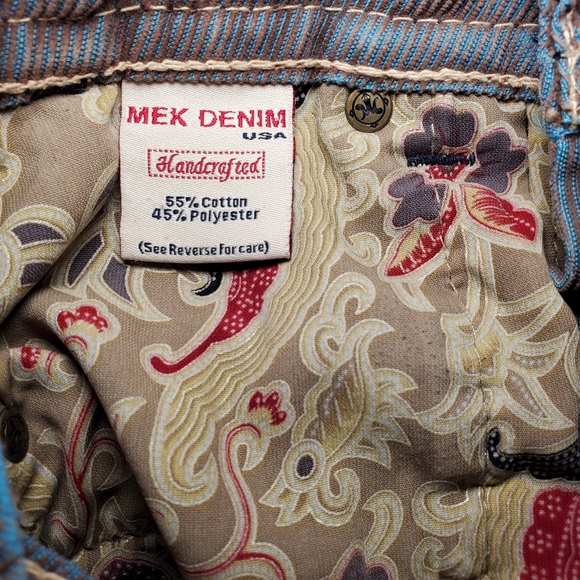 MEK handcrafted premium corduroy, blue/copper shimmer, contrast stitching. - Picture 4 of 7